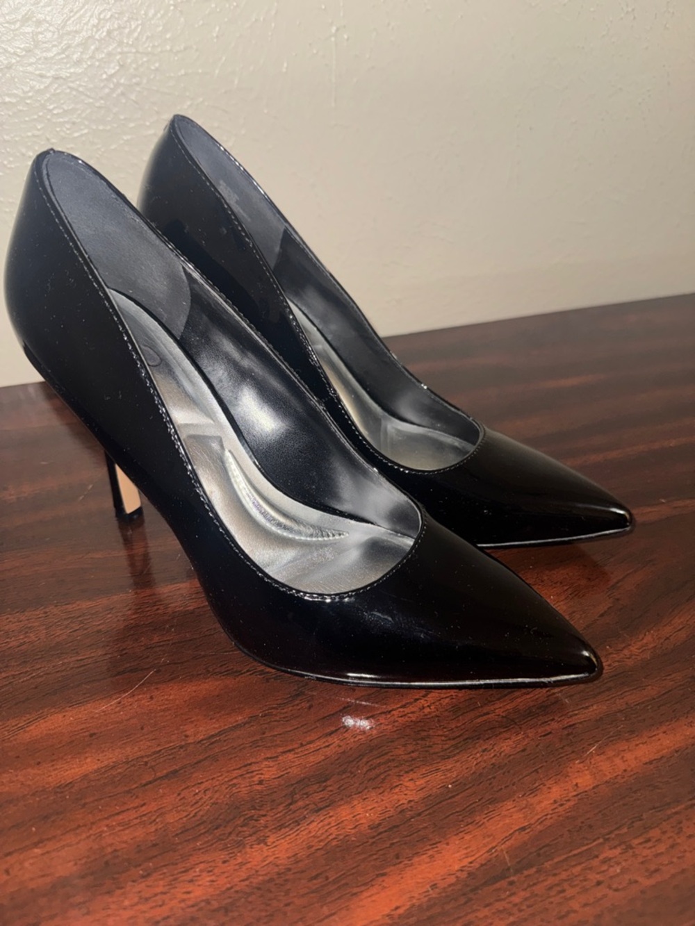 Black Patent Pointed Toe Pumps